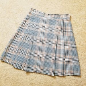 Pleated Plaid Mini Skirt